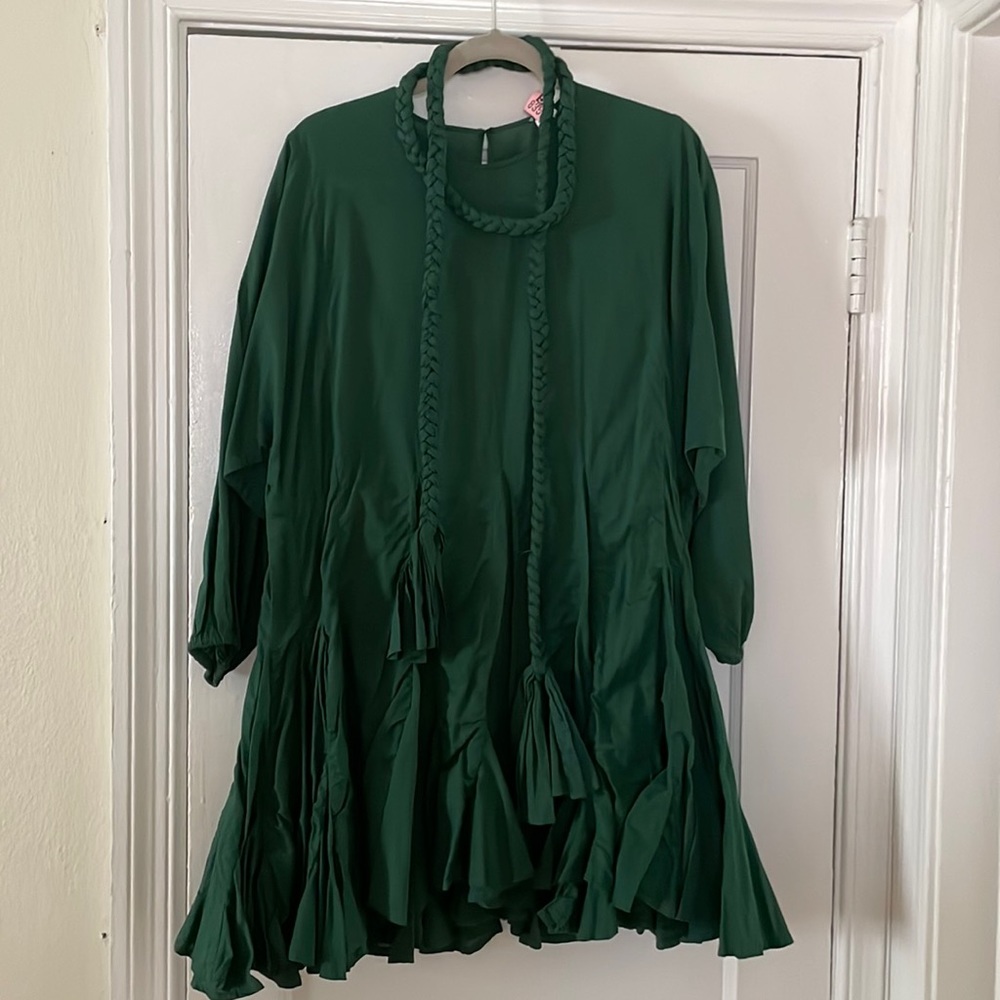 GREEN POPLIN RHODE ELLA DRESS, M